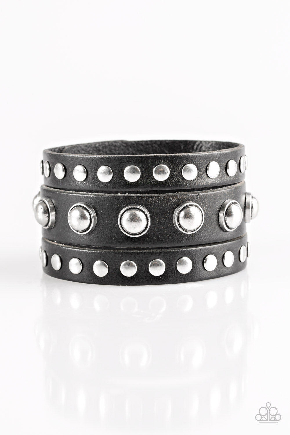 Paparazzi Win Your Spurs - Black Bracelet - Bauble and Bling Boutique 