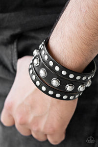 Paparazzi Win Your Spurs - Black Bracelet - Bauble and Bling Boutique 