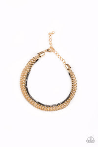 Paparazzi Industrial Icon - Gold Bracelet - Bauble and Bling Boutique 