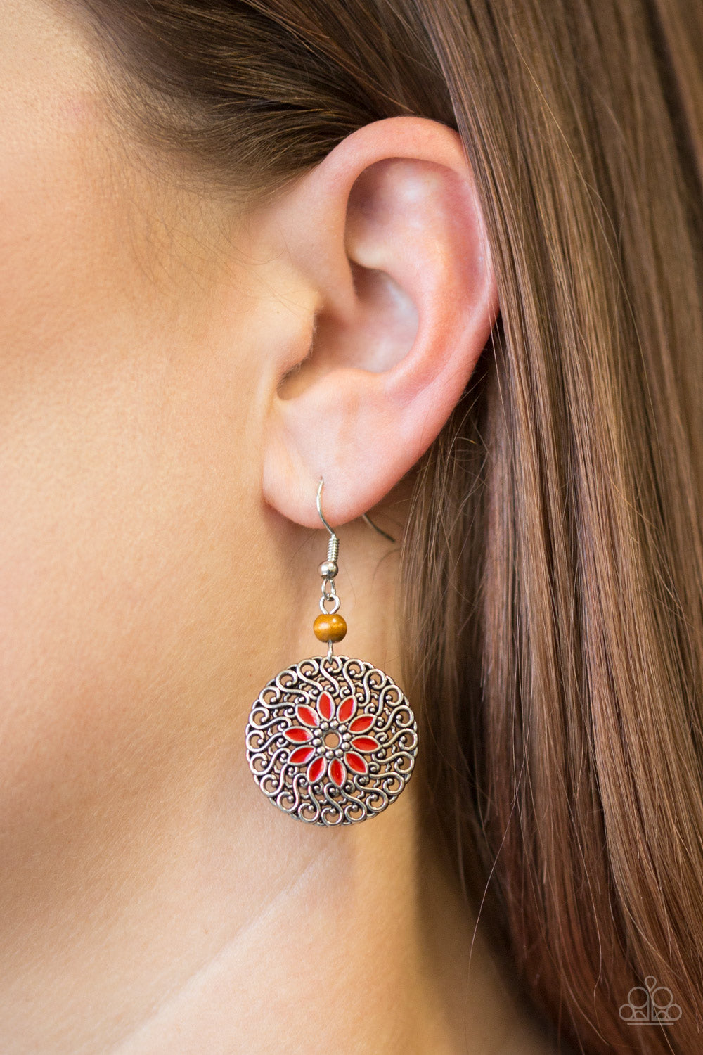 Paparazzi Honolulu Harmony - Red Earring - Bauble and Bling Boutique 