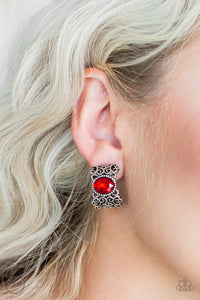 Glamorously Grand Duchess - Red Clip-On - Bauble and Bling Boutique 