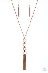 Paparazzi Ready, Set, GEO! - Copper Necklace - Bauble and Bling Boutique 