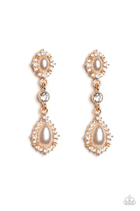 Paparazzi All-GLOWING - Gold Earring - Bauble and Bling Boutique 