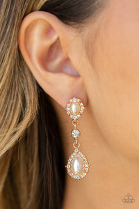 Paparazzi All-GLOWING - Gold Earring - Bauble and Bling Boutique 