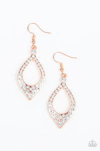 Paparazzi Finest First Lady - Copper Earrings - Bauble and Bling Boutique 