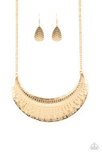 Paparazzi Large As Life - Gold Necklace - Bauble and Bling Boutique 