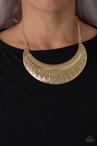 Paparazzi Large As Life - Gold Necklace - Bauble and Bling Boutique 