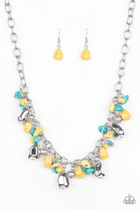 Paparazzi Quarry Trail - Yellow Necklace - Bauble and Bling Boutique 