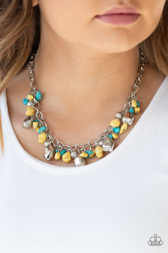 Paparazzi Quarry Trail - Yellow Necklace - Bauble and Bling Boutique 