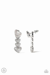 Paparazzi Heartthrob Twinkle - White Earrings - Bauble and Bling Boutique 