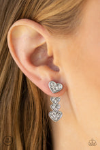 Charger l&#39;image dans la galerie, Paparazzi Heartthrob Twinkle - White Earrings - Bauble and Bling Boutique 