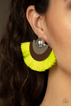 Laden Sie das Bild in den Galerie-Viewer, Paparazzi Fan The FLAMBOYANCE - Yellow Earring - Bauble and Bling Boutique 