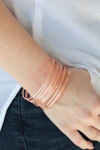 Paparazzi HAUTE Wired - Copper Bracelet - Bauble and Bling Boutique 