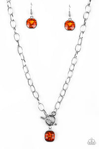 Paparazzi Dynamite Dazzle - Orange Necklace - Bauble and Bling Boutique 