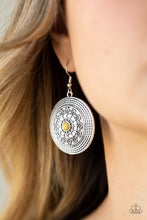 Cargar imagen en el visor de la galería, Paparazzi Karma Drama - Yellow Earrings - Bauble and Bling Boutique 